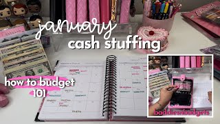 1st Cash Stuffing for the month of January Budgeting 101 [upl. by Eikin]