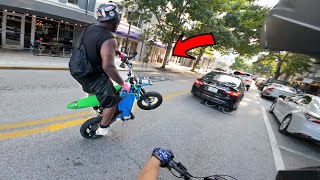 Shredding Downtown With Electric Dirt Bikes [upl. by Benji830]