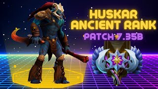 Huskar only mid Patch 735b Ancient Rank [upl. by Sulokcin]