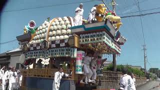 2024 八幡津島神社祭典（川尻）千秋楽 西組 お渡り 横から撮影 [upl. by Segroeg]