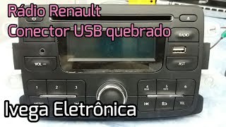 Rádio Renault  como trocar conector USB quebrado [upl. by Jemena]