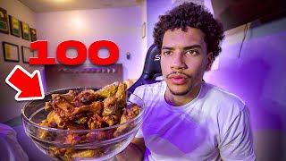 I Ate 100 Wings in ONE Sitting [upl. by Arlo]