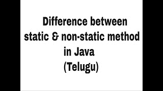 Difference between Static amp non static method in java [upl. by Lambrecht401]