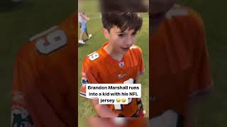 Brandon Marshall runs into kid with his jersey on 🤣 [upl. by Afital469]