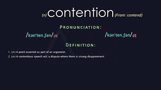 Contention Meaning And Pronunciation  Audio Dictionary [upl. by Shirlene]