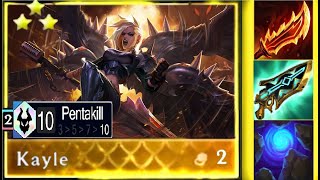 10 PENTAKILL KAYLE 3 ⭐⭐⭐ CARRY 1 SHOT ALL [upl. by Vassili]