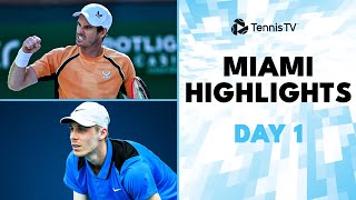 Murray Faces Berrettini Shapovalov amp Arnaldi In Action  Miami 2024 Day 1 Highlights [upl. by Yrolam]