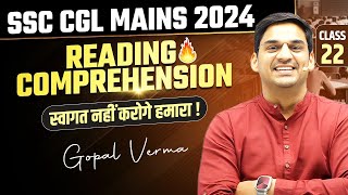 SSC CGL Mains 2024  Reading Comprehension  Comprehension Tricks  English by Gopal Verma Sir [upl. by Idaline204]