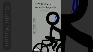 POV Bisikletle Köpeklerden kaçarken komik animasyon [upl. by Ennairac]