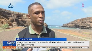 Piroga deu à costa na zona de Ribeira Alta com dois cadáveres e um sobrevivente [upl. by Keyek]