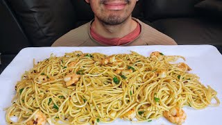 PASTA SHRIMP SPICY FETTUCCINE MUKBANG EATING SHOW [upl. by Irina]