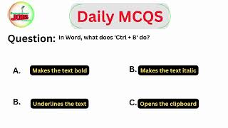 In Word what does Ctrl  B do Top 100 Computer Science Important MCQS solvedmcqs mcqs ppsc [upl. by Otrebile]