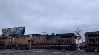 UP 2750 ZTrain Intermodal North  E Bianchi Road Railroad Crossing Stockton CA [upl. by Ngo918]