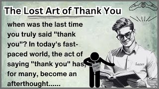 learn english through story level 3  the lost art of thank you episode 0000042 [upl. by Akinej]