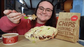 Chipotle MUKBANG  NEW Smoked Brisket Burrito Bowl Chips amp Queso [upl. by Hagan271]