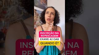 Inscrição na REPESCAGEM Exame 42 OAB examedeordem examedaordem repescagemoab reaproveitamentooab [upl. by Notsgnal471]