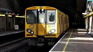 Conway Park Railway Station 507029 Merseyrail arriving at P1 on 2N15 on the 23rd March 2024 [upl. by Ranie828]