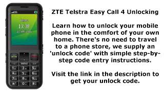 Unlock ZTE Telstra Easy Call 4  NP Code [upl. by Alfonse228]