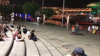 Busking Singapore  Busker Apelles Sings Jacky Cheungs quot我真的受伤了quot At Clarke Quay [upl. by Newnorb309]