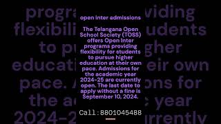 Open Inter Admission 2024 TS Open Inter Admission 2024 Last Date Open Inter Ela Rayali [upl. by Asfah548]