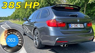 385HP BMW 335d F31  100200 ACCELERATION amp 263KMH AUTOBAHN POV [upl. by Meensat]