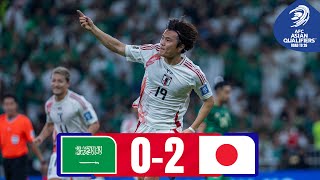 Japan continues perfect start  Saudi Arabia  Japan  Highlights  AsianQualifiers  Road To 26 [upl. by Huston56]