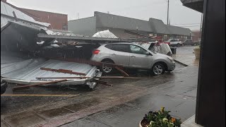 VIDEO Storm damage in downtown Clanton Alabama [upl. by Anig]