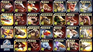 ALL MAX LEVEL 40 CENOZOICS JURASSIC WORLD [upl. by Htir]