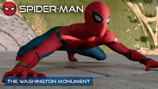 SpiderMan Saves Visitors At The Washington Monument  4K  SpiderMan Homecoming  With Captions [upl. by Clovah684]