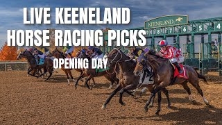 Live Keeneland Horse Racing Picks  Opening Day [upl. by Aivatnohs974]