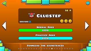 Geometry Dash Level 14 quotClubstepquot All Coins Easy Demon [upl. by Zolnay]