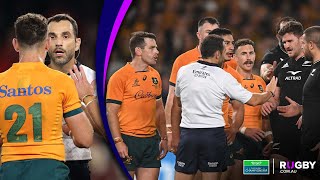 Controversial call for time wasting by Bernard Foley  Wallabies vs All Blacks 2022 [upl. by Entroc806]