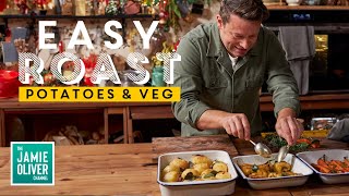 Easy Christmas Roast Potatoes amp Roasted Vegetables [upl. by Bunow288]