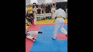 Karate girl powerful knockout🥋🔥 karategirl kyokushin knockout [upl. by Oznerol]