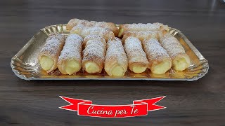 Cannoncini di pasta sfoglia  Dolci [upl. by Nobile]