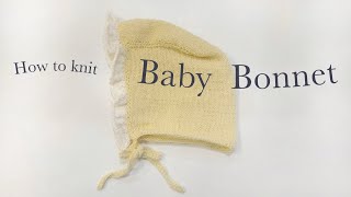 ［編み方］ベビーボンネット how to knit baby drill bonnet 簡単編み物 [upl. by Frazier]