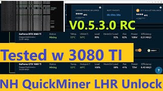 NiceHash QuickMiner 0530 RC LHR Unlock Tested with 3080 Ti  Is the LHR Unlock Any Good [upl. by Aketal406]