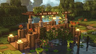 Minecraft 🌉🌳 Aesthetic Bridge Tutorial  Cottagecore  Mizunos 16 Craft Resource Pack [upl. by Ekralc835]