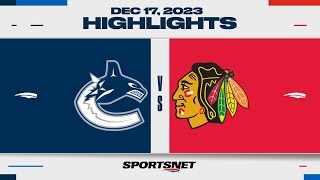 NHL Highlights  Canucks vs Blackhawks  December 17 2023 [upl. by Anivlis421]