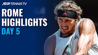 Nadal vs Shapovalov Zverev vs Nishikori Thiem amp Djokovic in Action  Rome 2021 Day 5 Highlights [upl. by Froehlich]