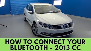 2013 Volkswagen CC How to Connect Bluetooth [upl. by Aisirtap]