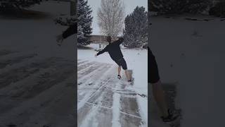 Guy slips on ice winter snowslide snowfun snow iceskating sports fall funny [upl. by Afinom137]