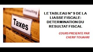 Vidéo 38  Le tableau N° 9 de la liasse fiscale  Détermination du résultat fiscal [upl. by Harlan462]