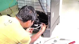 fridge compressor problem 🥺new compressor stfridge compressor problem viralvideos [upl. by Moraj]