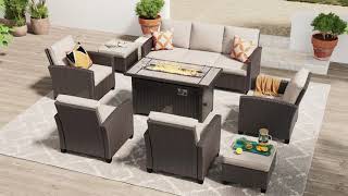 Outdoor Living Patio Rattan Sofa Patio Conversation Set Sofa Set Backyard Sofa [upl. by Aisul]