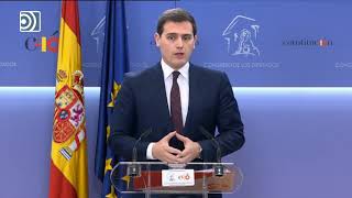 Albert Rivera anuncia un acuerdo con el Gobierno para apoyar los Presupuestos [upl. by Stonwin]