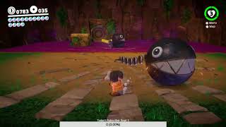 Super Mario Odyssey  Cascade Kingdom Moon 15 Very Nice Shot with the Chain Chomp [upl. by Ahtekal]