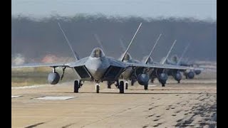 F22 Stealth Fighter Jets land in Middle East to counter Islamic Iran aggression USA troops amp Israel [upl. by Mota]