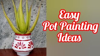 Pot painting ideas pot planter ideas easy ecofriendly terracotta planter from home [upl. by Errol859]