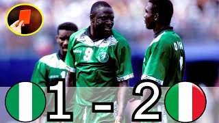 Nigeria vs Italy World Cup 1994 Rd 16thNigeria vs Italy All Goals amp Highlights [upl. by Neelrihs766]